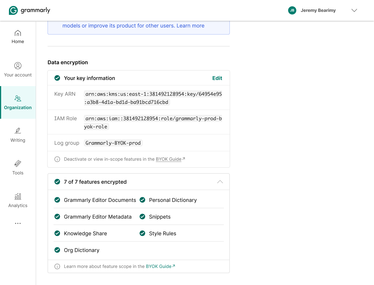Active state exploration — full key details and per-feature encryption coverage