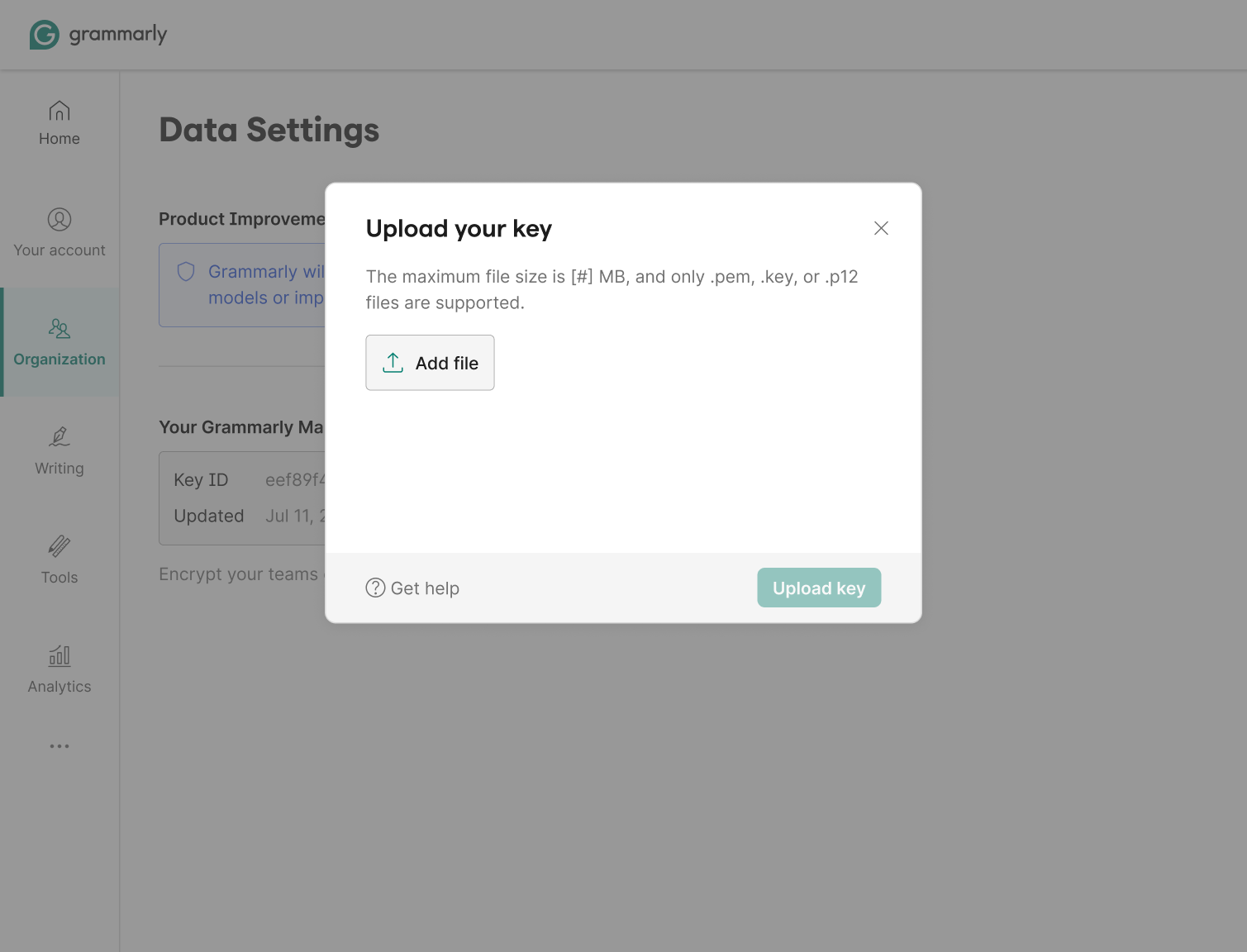 Early concept — file upload model used to drive alignment and surface scope questions
