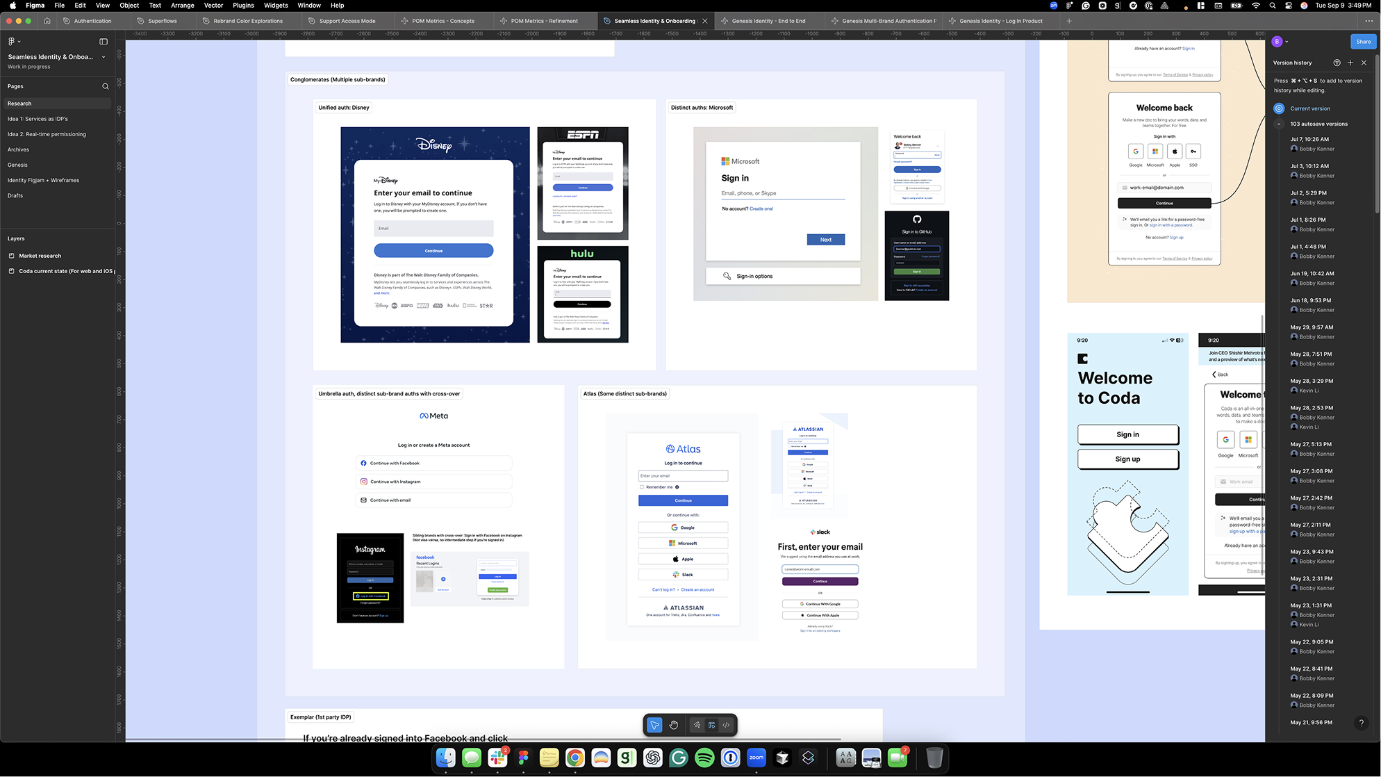 Competitive analysis — Disney, Microsoft, Meta, Atlassian multi-product auth patterns