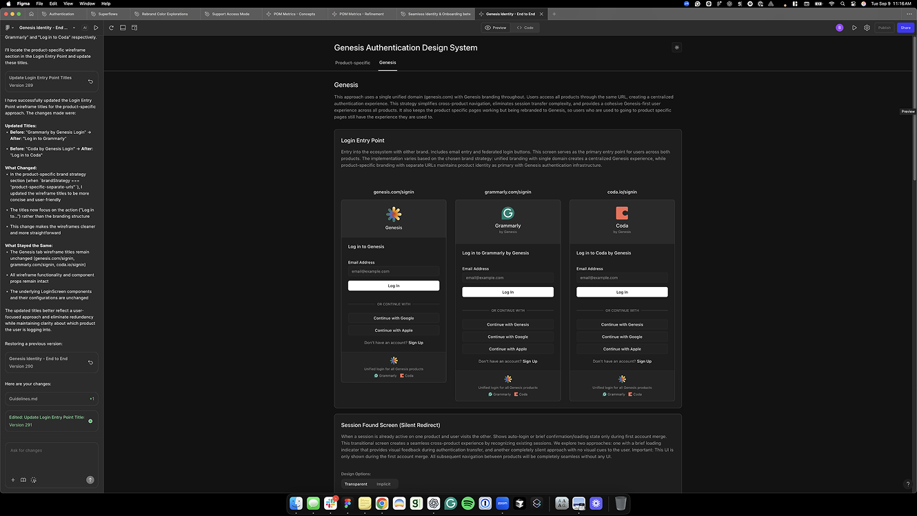 Low fidelity user journey prototype across the four brand contexts
